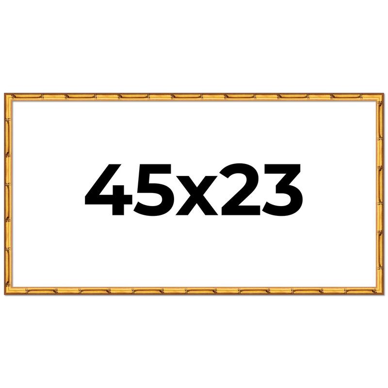 45x23 Frame Gold Bamboo Picture Frame Modern Photo Frame Includes UV Acrylic Shatter Guard Front Acid Free Foam Backing Board