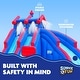 preview thumbnail 6 of 7, Deluxe Inflatable Water Triple Slide Park - Heavy-Duty Nylon Bouncy Station - Climbing Wall, 3 Slides & Splash Pool - Large
