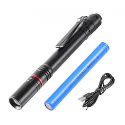 5.9 Inch 300 lumens Rechargeable Pocket Penlight with 3 Lighting Modes and Adjustable Focus - 5.9 x 1.46 x 0.59 inches
