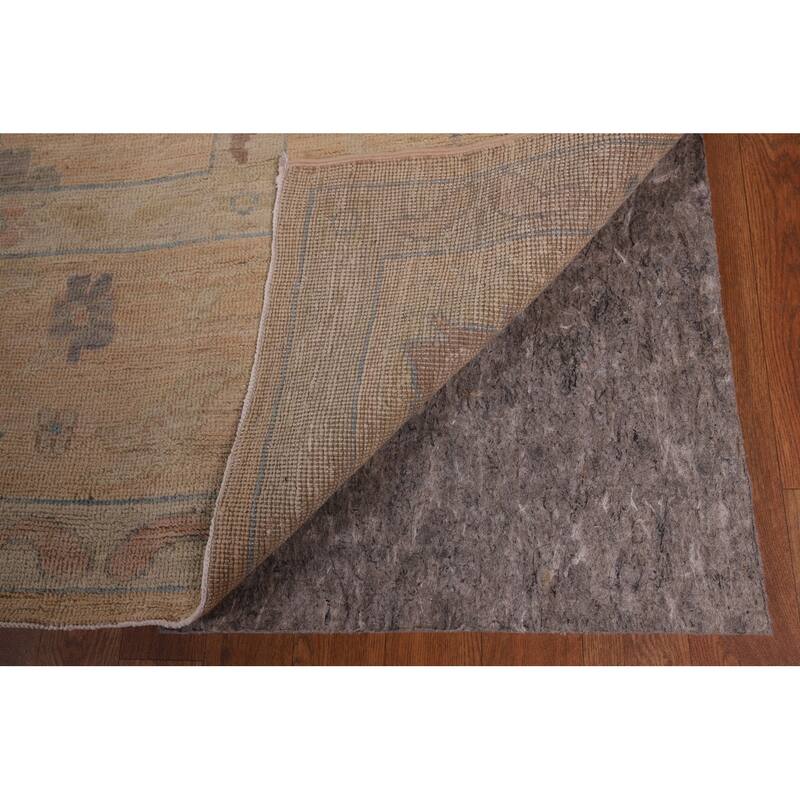 Vegetable Dye Oushak Turkish Area Rug Hand-Knotted Orange Wool Carpet - 10'6"x 13'10"