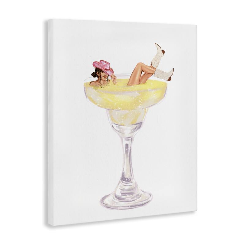 Stupell Glam Cowgirl in Margarita Canvas Wall Art Design By Ziwei Li