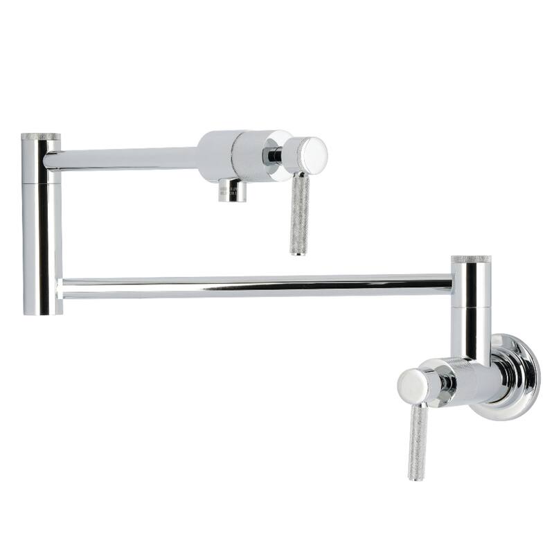 Kingston Brass Essex Double-Handle Wall-Mount Pre-Rinse Bridge Kitchen Faucet - Polished Chrome