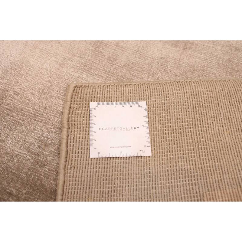 ECARPETGALLERY Hand Loomed Kashkuli Gabbeh Taupe Viscose Rug - 6'7 x 9'8