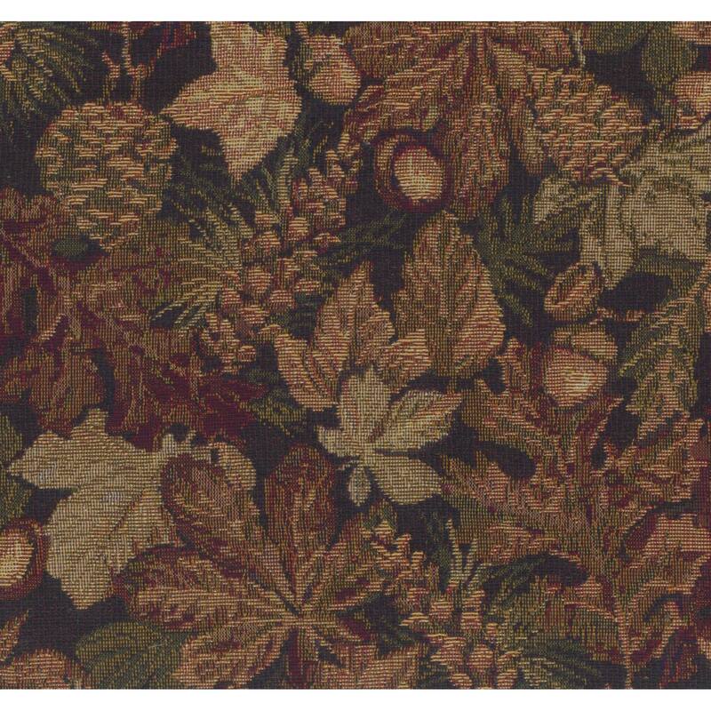 Bali 18-inch Footstool with Tapestry Cushion - Autumn Harvest