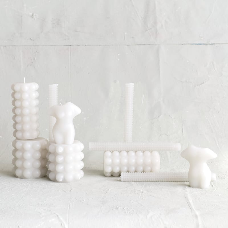 Unscented Hobnail Pillar Candle