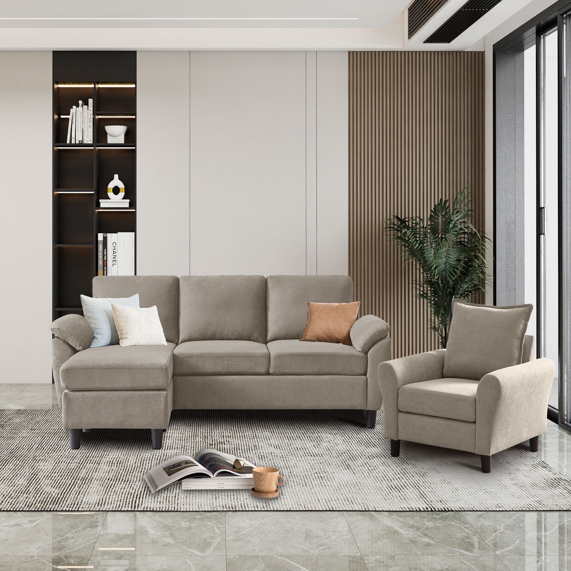 Sectional couch outlet and chair set