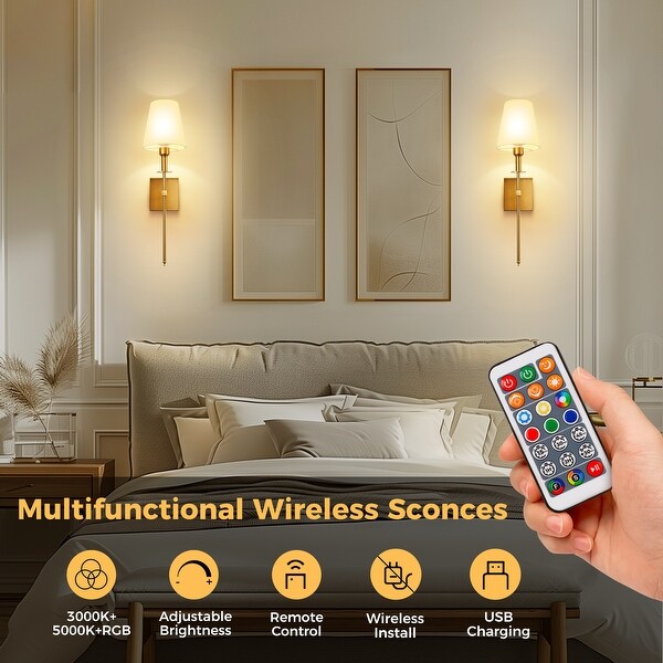 Wireless bedroom wall lights top