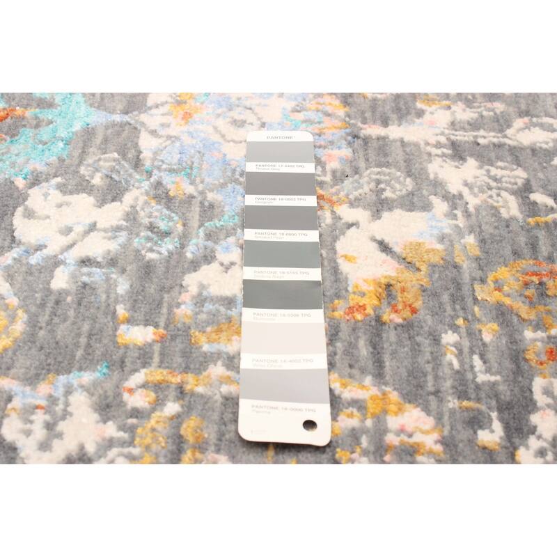 ECARPETGALLERY Hand-knotted Heritage Grey Silk, Wool Rug - 2' 7" x 8'