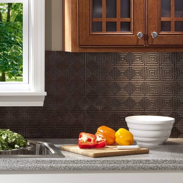 Fasade Miniquattro Decorative Vinyl 18in x 24in Backsplash Panel in