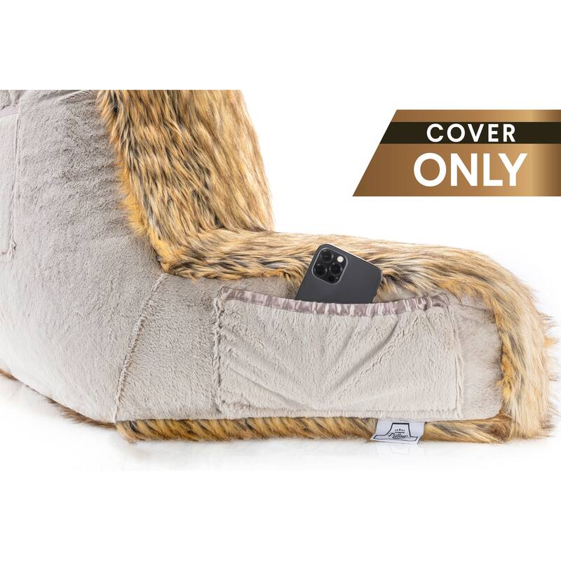 XXL Husband Pillow Cover Only - Ultra Rare Baby Backrest Pillowcase Set, 2-tone Reversible Double Sided Fabulous Faux Fur