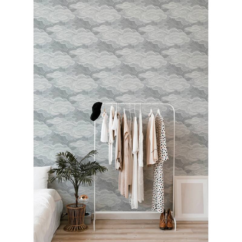 A-Street Prints Vision Slate Stipple Clouds Wallpaper