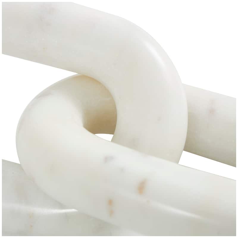 Luxe White Marble Geometric 2 or 3 Link Chain Sculpture
