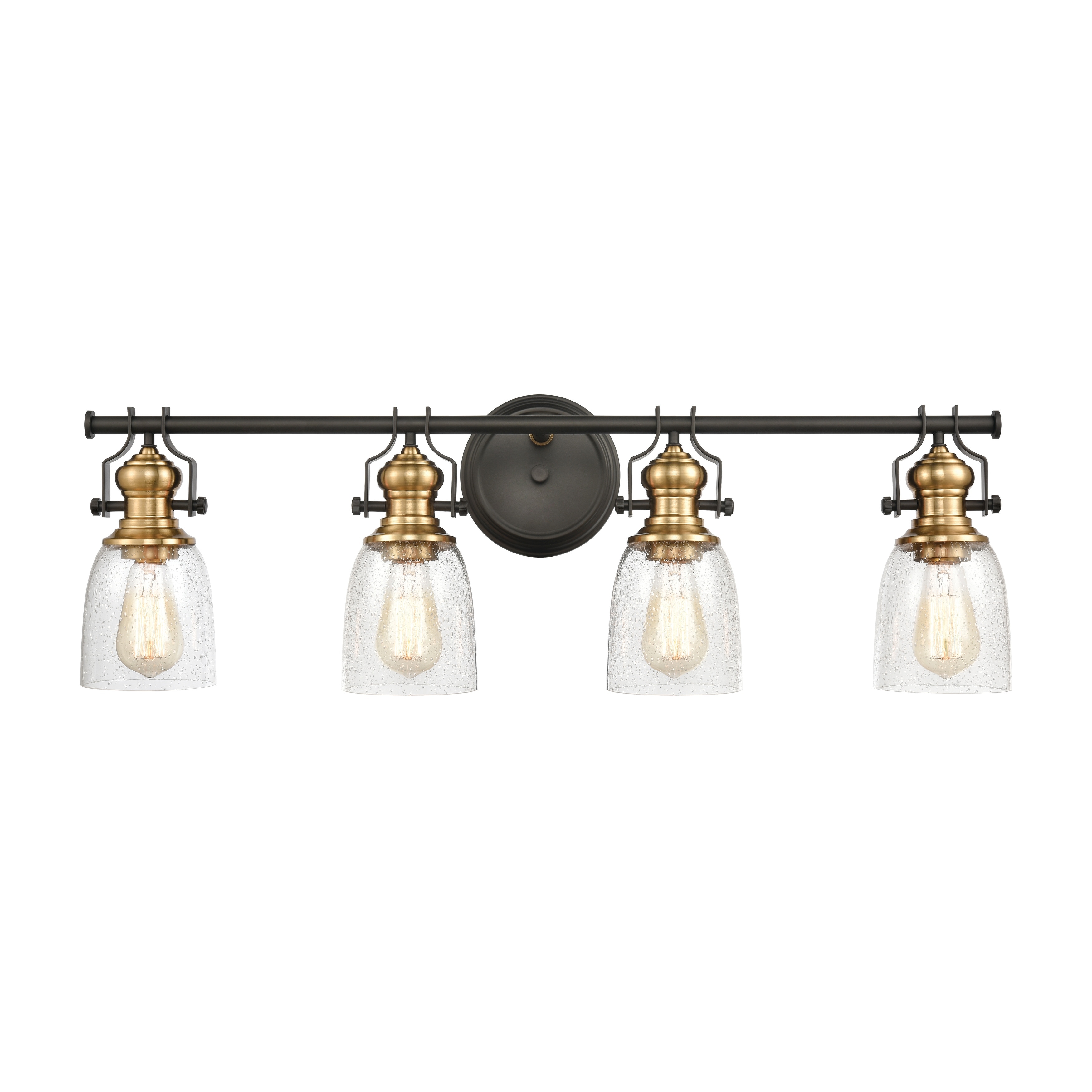 Elk Home Chadwick Oiled Bronze With Seedy Glass 4 Light Vanity Light