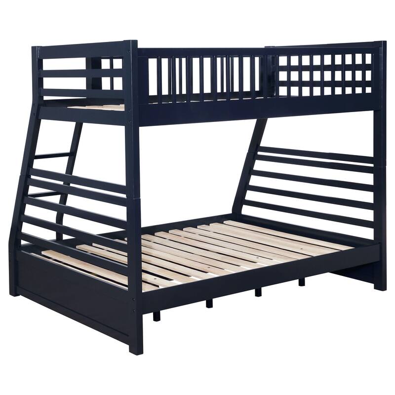 Ashton Wood Frame Twin over Full Bunk Bed with 2-drawer