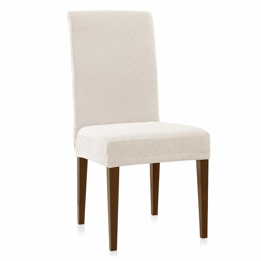 Enova Home Rhombus Jacquard Stretchy Universal Dining Chair Slipcovers Set of 4