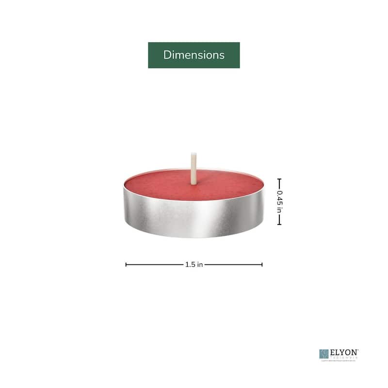Elyon Red Tealight Candles Apple Cinnamon Scent 4-Hour Burn-Time