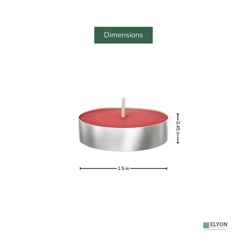 Elyon Red Tealight Candles Apple Cinnamon Scent 4Hour BurnTime On