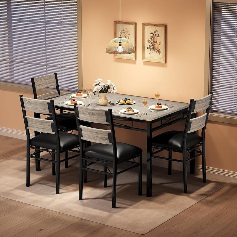 5-Piece Modern Space-Saving Dining Table Set for Small Space, Dining Room, Apartment