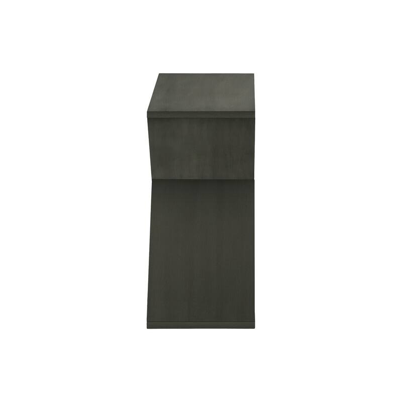 Accent Table, Side, End, Nightstand, Narrow, Small, Bedroom, Living Room, Lamp, Dark Green Veneer, Contemporary