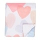 preview thumbnail 4 of 7, Bedtime Originals Rainbow Hearts White/Pink/Purple Soft Fleece Baby Blanket