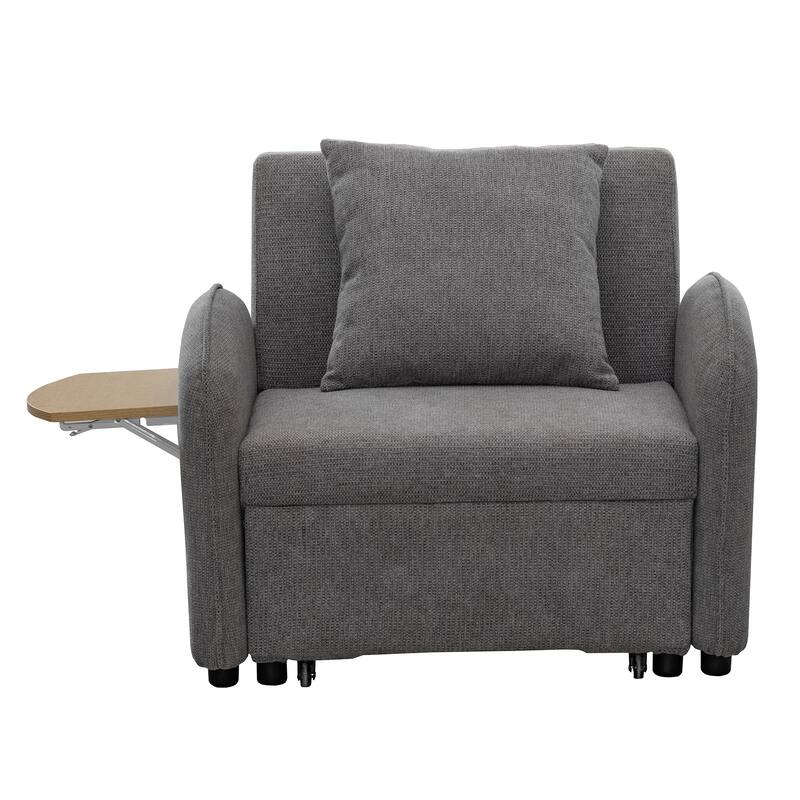 Convertible Single Chair Bed, 3 in 1 pull-out sofa bed comes with a computer board and USB ports