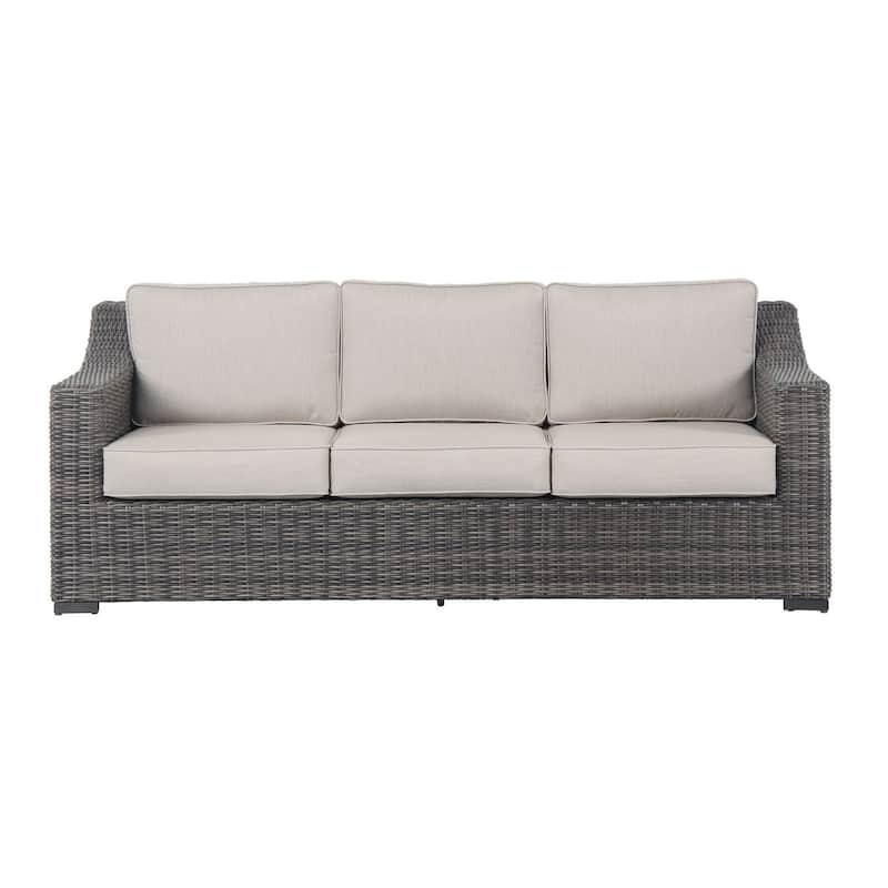 Jarrow Rattan Wicker Sofa, Brown/ Gray