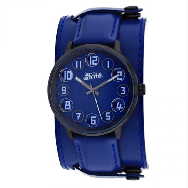 Jean Paul Gaultier Men's 8504704 'Decroche' Blue Leather Watch. Opens flyout.