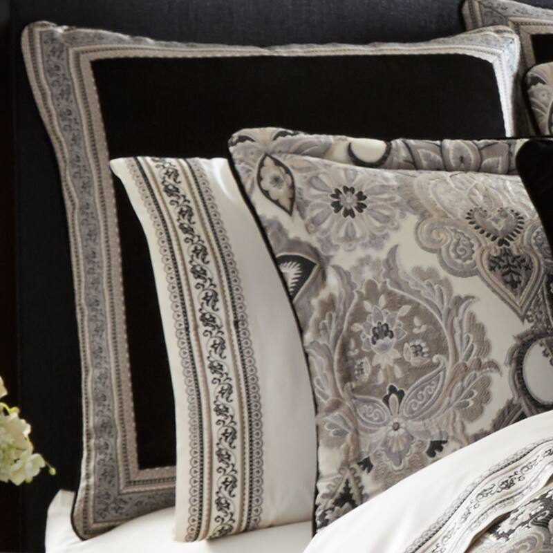J. Queen New York Guiliana Euro Sham - Silver - Euro Square