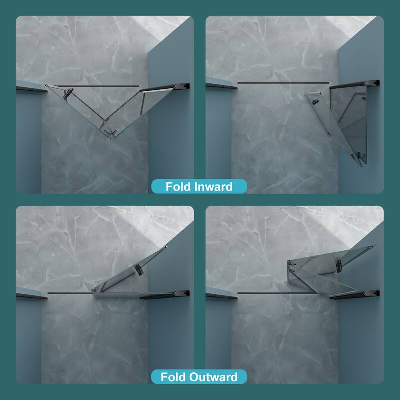 Bi-Fold Frameless Shower Door with Tempered Glass