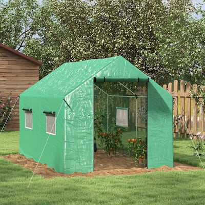 Tunnel Greenhouse with UV-resistant PE Cover, 6.6' x 10'