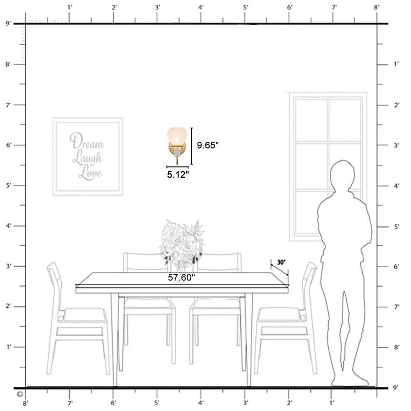 Modern Gold Vanity Light with Clouded Glass Bulb-Vase Shades Bathroom