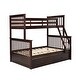 preview thumbnail 2 of 18, Contemporary Style Twin Over Full Bunk Bed with Sloping Ladder,Wooden Bunk Bed with Safety Guard Rails and Storage Drawers