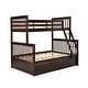 preview thumbnail 2 of 18, Espresso Twin over Full Wood Bunk Bed with Storage Drawers, Ladder and Safety Guard Rails