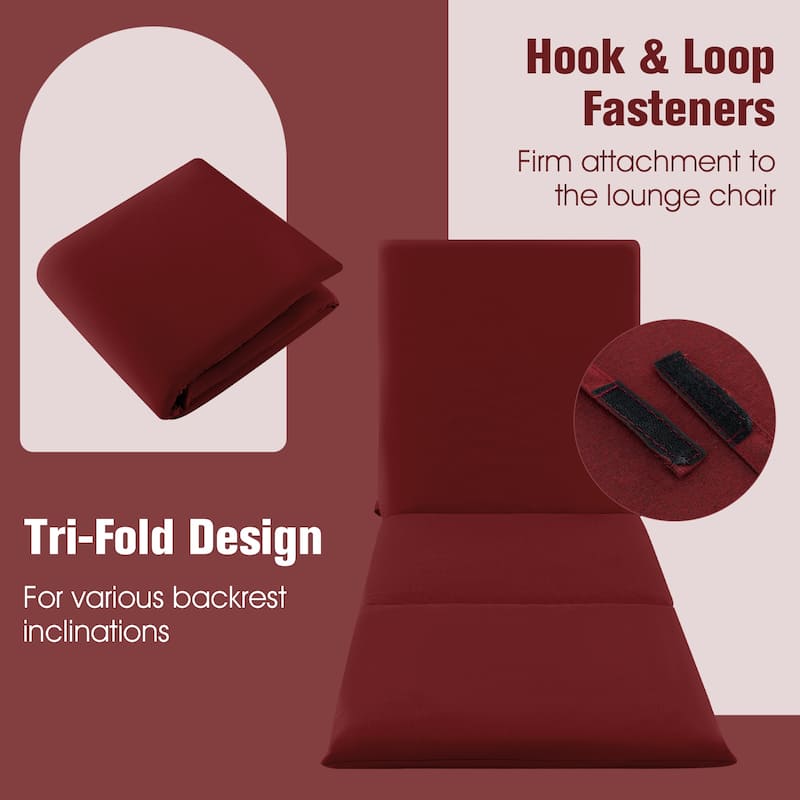 Gymax 2PCS Patio Lounge Chair Recliner Chair w/ 3-Position Adjustable