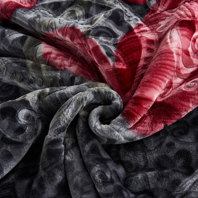Heavy Crafted Thick Floral 9-pound Winter Fleece Blanket 85"x95"