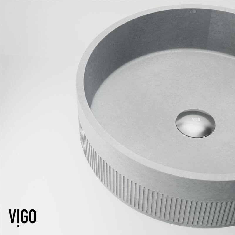 Vigo VG04072 Cypress 16" L x 16" W x 5" H Circular Concrete Vessel