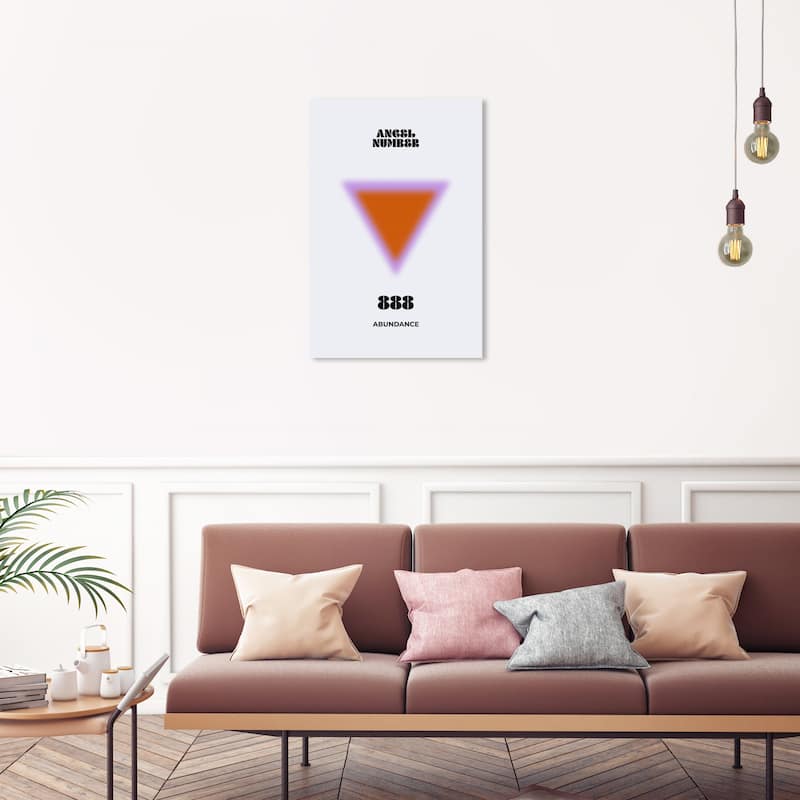 Wynwood Studio Spiritual and Religious Angel Number Abundance Orange and Dark Orange Modern & Contemporary Wall Art Canvas Print - 30 x 20