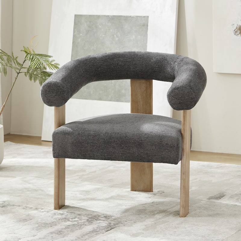 Accent Chair Living Room Chair with Solid Wood Frame