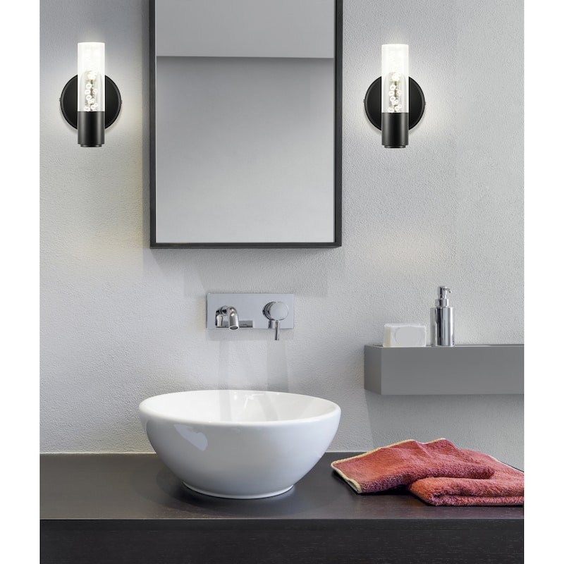 Alain Minimalist Modern Bubble Acrylic/Iron Integrated LED Vanity Light, by JONATHAN Y