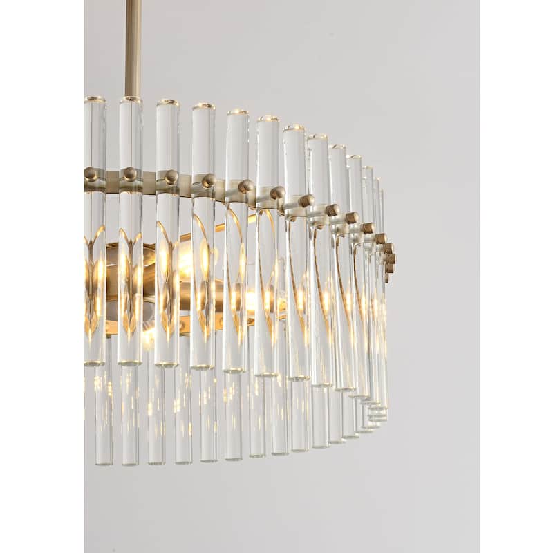 Casandra Brushed Champagne Silver 5-light Crystal Chandelier