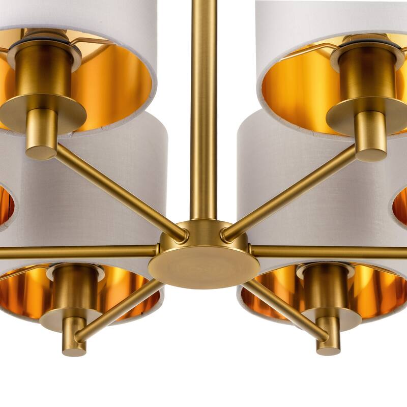 Modern Chandelier Dining Room Pendant Light Fixture Drum Fabric Shade