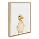 preview thumbnail 8 of 9, Sylvie Baby Duck Animal Print Portrait Framed Canvas Art, Gray 18 x 24 Plastic - 18x24 - Brown