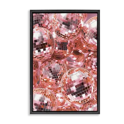 Stupell Pink Disco Ball Pile Framed Floater Canvas Wall Art Design By LSR Design Studio