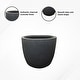 preview thumbnail 27 of 59, Kante 18 Inch Dia Round Concrete Planter, Indoor Outdoor Large Plant Pot