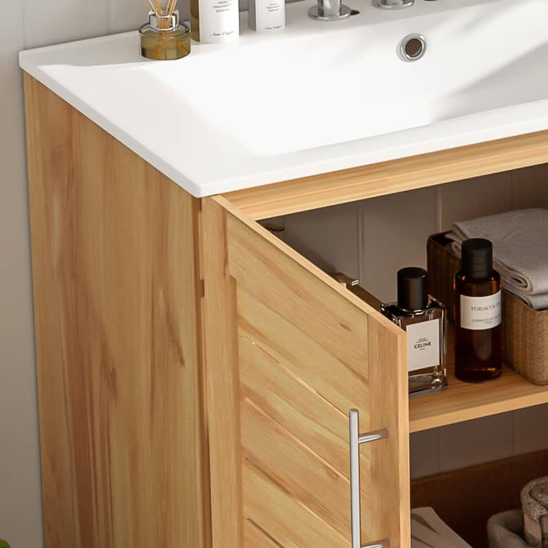 30 Inch Freestanding Bathroom Vanity with Ceramic Sink,2 Soft-Close Doors