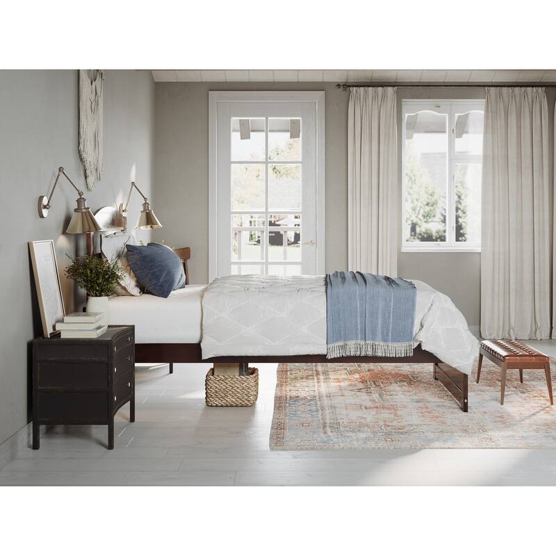 Warren Solid Wood Platform Bed with Footboard