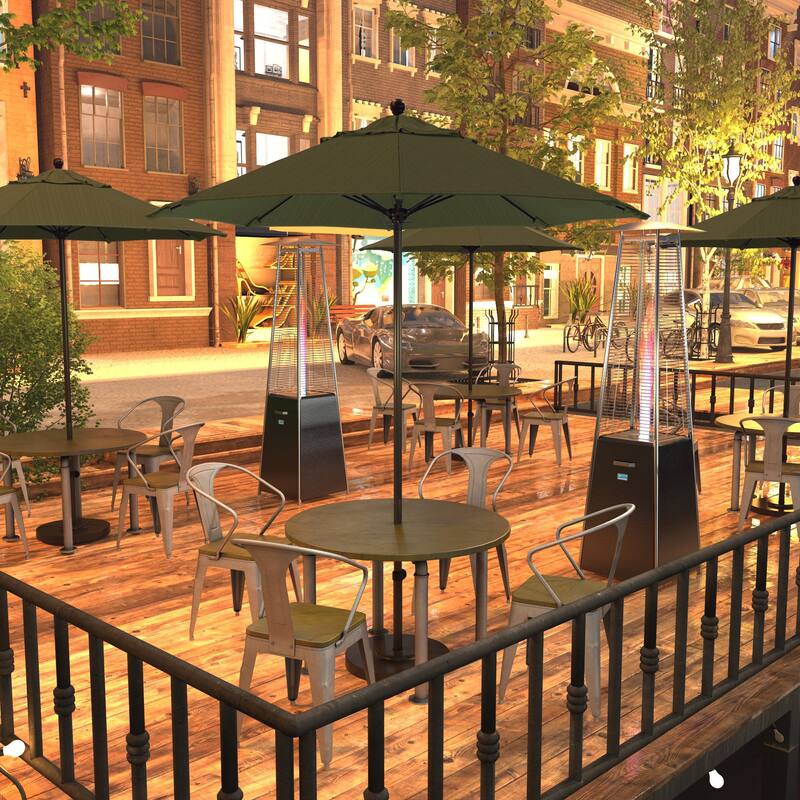 California Umbrella 7.5' Rd.. Aluminum Frame, Fiberglass Rib Market Umbrella, Push Open, Bronze Finish, Olefin Fabric