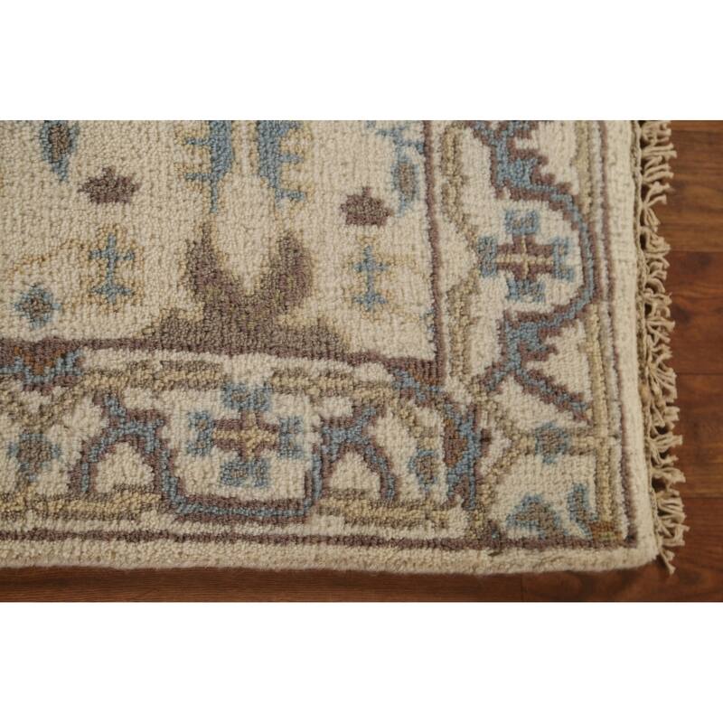 Beige / Ivory Oushak Oriental Runner Rug Handmade Wool Carpet - 2'6"x 11'8"