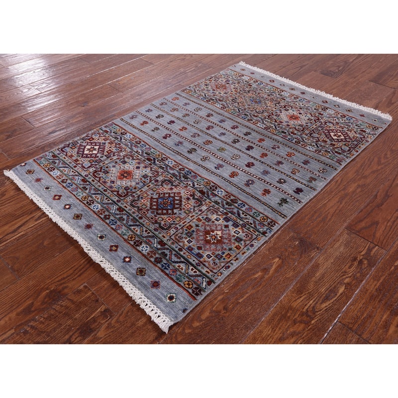 Golden Nile Khorjin Persian Gabbeh Hand Knotted Wool Rug - 2' 8" X 4' 1"