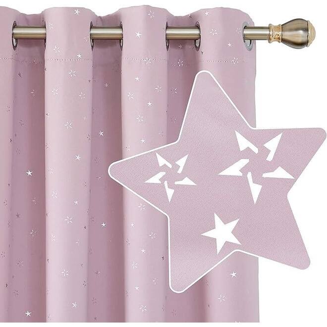 Silver Star Room Darkening Grommet Curtains 2 Panels